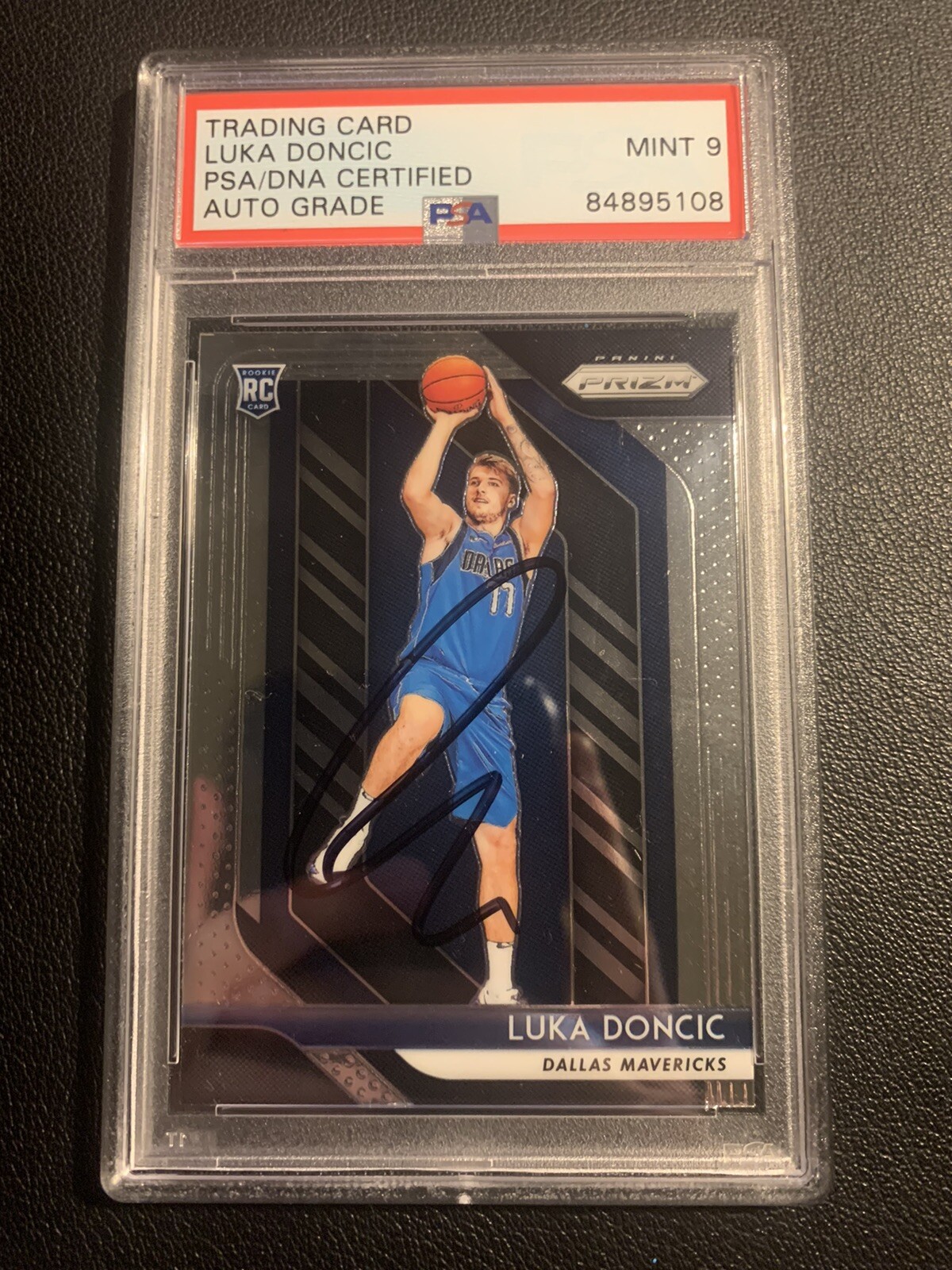 Luka Doncic Signed 2018-19 Panini Prizm #280 RC Rookie AUTO Mavericks PSA/DNA 9