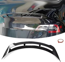For Tesla Model Y Rear Trunk Spoiler Wing Double Deck Carbon Fiber Style 2020-24
