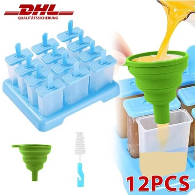 Eis am Stiel Form Eisformen Eisförmchen BPA Frei Stieleisform 12x Eis Ice Lolly