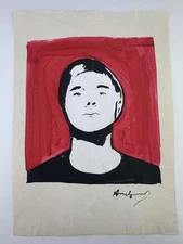 Andy Warhol COA Art Painting Original Drawing Vintage Paper Signed