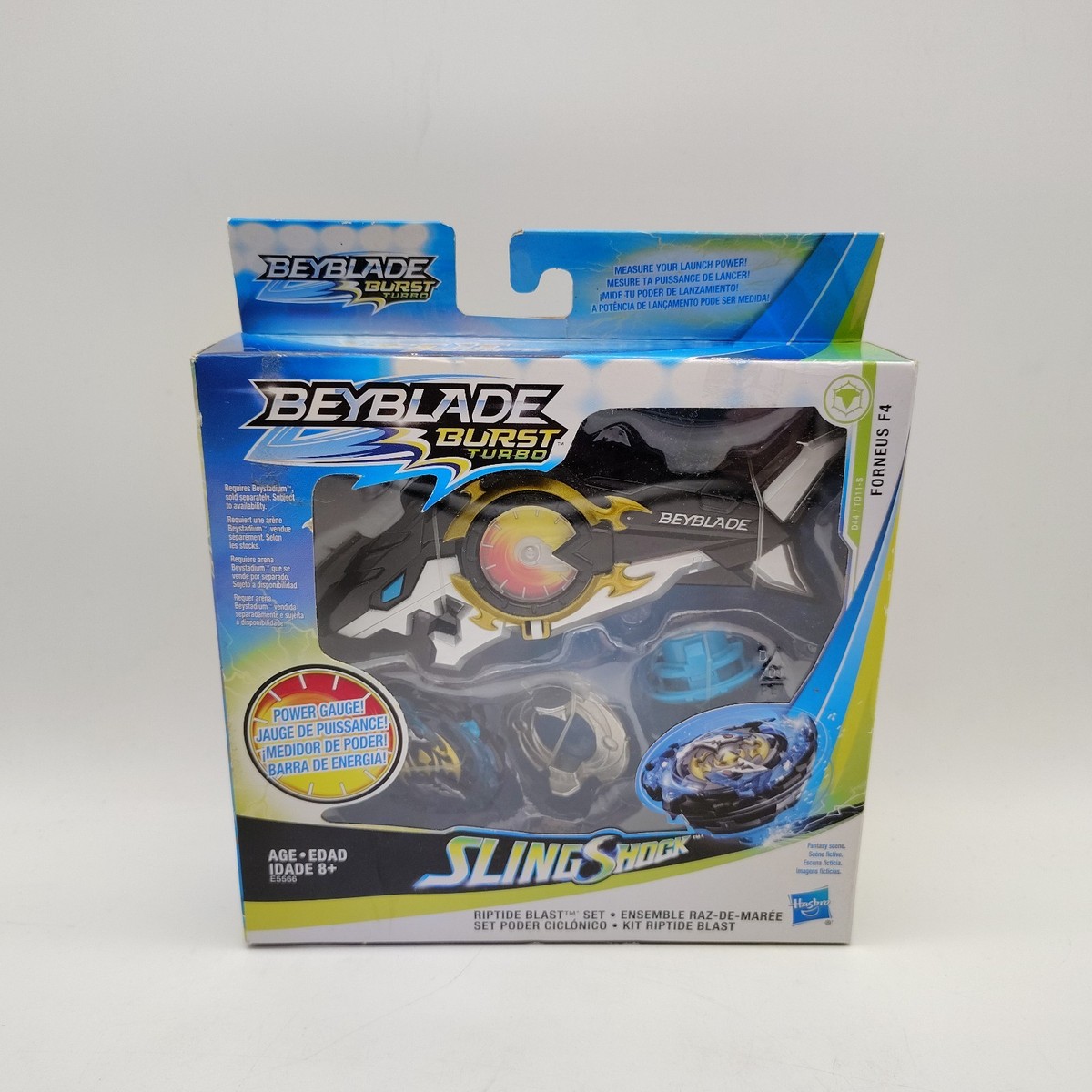 Beyblade Burst Turbo FORNEUS F4 Shark Launcher Riptide Blast Set