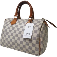 Auth Louis Vuitton Speedy 25 Damier Azur N41534 Genuine Without Keys Lock LF406