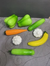 Vintage Murano Style Art Glass Hand-Blown Fruit and Vegetables Lot of 8
