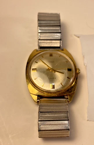 Vintage Timex Electric Gold Tone Men’s Watch 1970s  9444 4070 Parts or Repairs