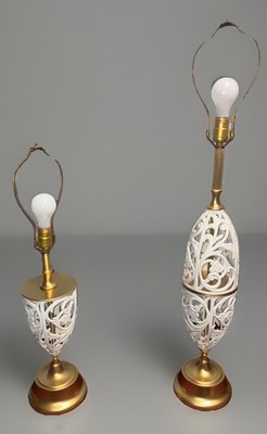 UNIQUE Pair Of Mid Century Modern Hollywood Regency Lamps