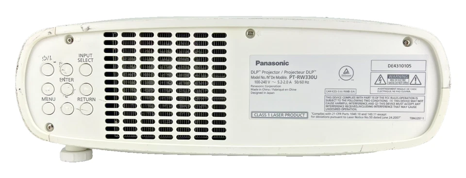Panasonic PT-RW330 LED 3500 Lumens WXGA Projector 9932 Hours w/Power Cable (BH) - Image 4 of 4