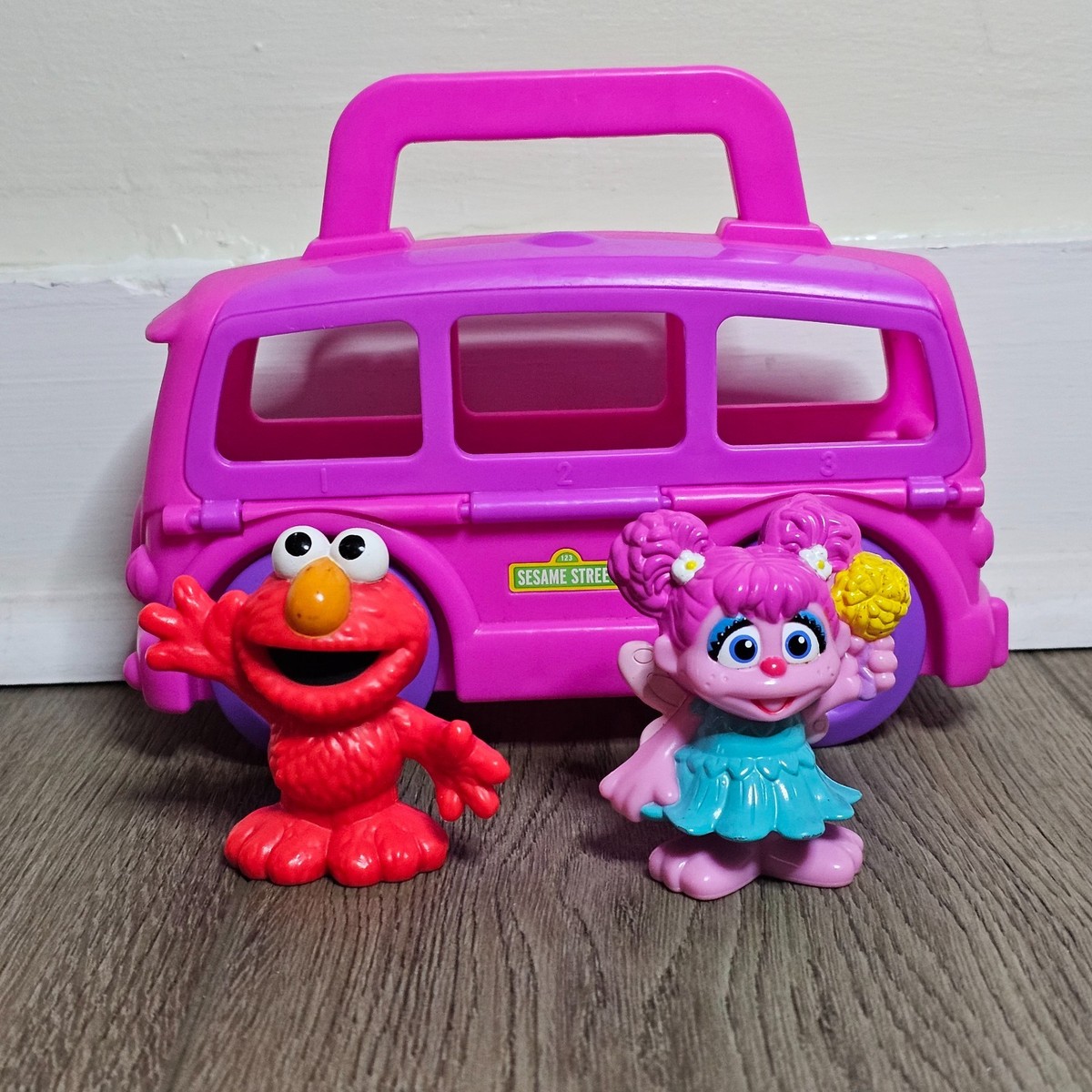 Sesame Street Little People Pink Bus Carry Case Elmo Abby Cadabby