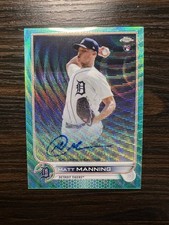 2022 Topps Chrome- Rookie Auto Matt Manning #RA-MM Aqua Wave Refractor /199 (RC)