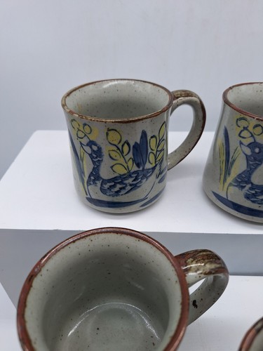 4 Otagiri Duck Mug Vintage Swimming Pottery Gray Blue 3 1/2 inches - Picture 4 of 12