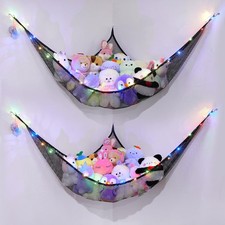 Stuffed Animals Net or Hammock with LED Light Hanging Toy Net Hammock for Stu...