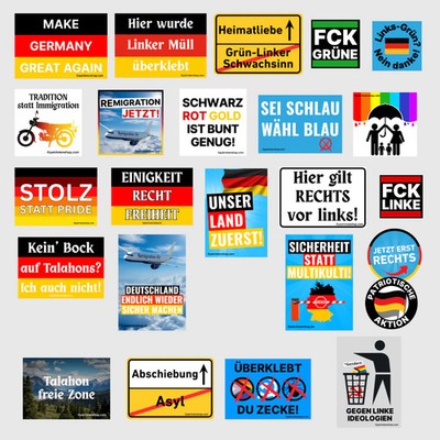 AfD-Aufkleber rechte Aufkleber gegen Linke Heimatliebe 24er Paket (120- 2400 St)