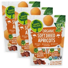 Organic Soft Dried Apricots Healthy Snack Packs, Non-GMO, Vegan, Gluten-Free