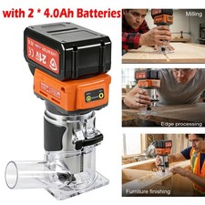 Brushless Cordless Wood Router 21V Compact Palm Router Trimmer 2×4.0Ah Batteries