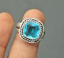 BLue Topaz Gemstone 925 Sterling Silver Ring Handmade Jewelry Ring For Gift