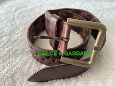 Dolce&Gabbana Men High-Quality Leather Belt Brown Vintage Luxury Stylish Italian