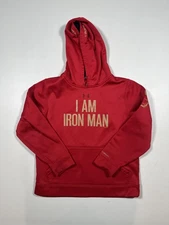 Under Armour Hoodie Youth Medium Red ColdGear Iron Man Marvel UA Storm Graphic