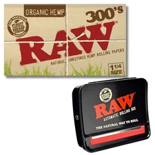 RAW Organic 300’s 1 1/4 Rolling Papers  300 Count Raw 79mm Automatic Rolling Box