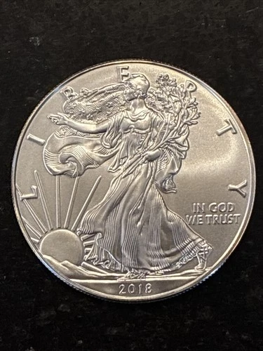 2018 Silver American Eagle BU 1 Coin 1 Oz $1 Dollar Uncirculated Brilliant Mint
