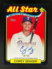 2024 TOPPS SERIES 2 COREY SEAGER AUTO AUTOGRAPH 1989 TOPPS BLACK PARALLEL 50/50