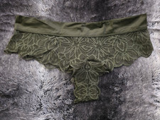 PINK by Victoria's Secret Green Lace Extra Low Rise Cheekster Panty Size L