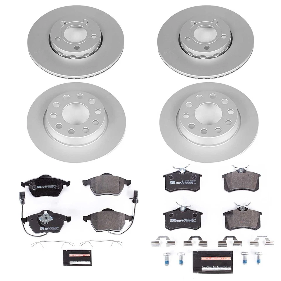 ESK7917 Powerstop Brake Disc and Pad Kits 4-Wheel Set Front & Rear for Audi - Image 2 of 4