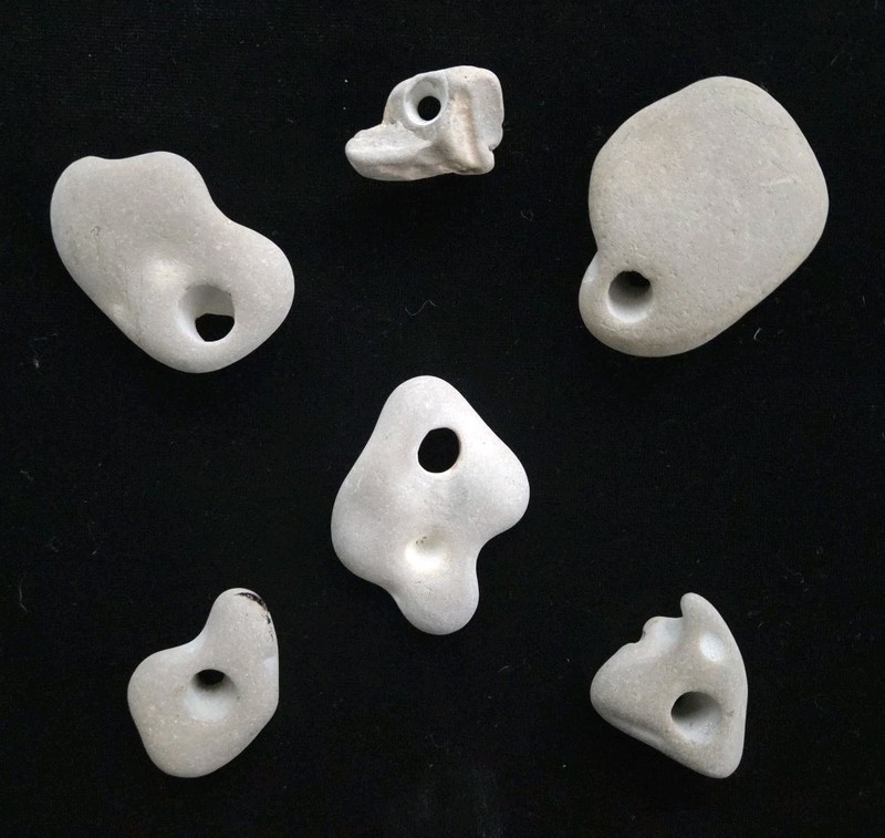 Hag Stone, Fairy Stone, Hex Stone, Naturally Formed, Beach Rock with Hole, Lot 