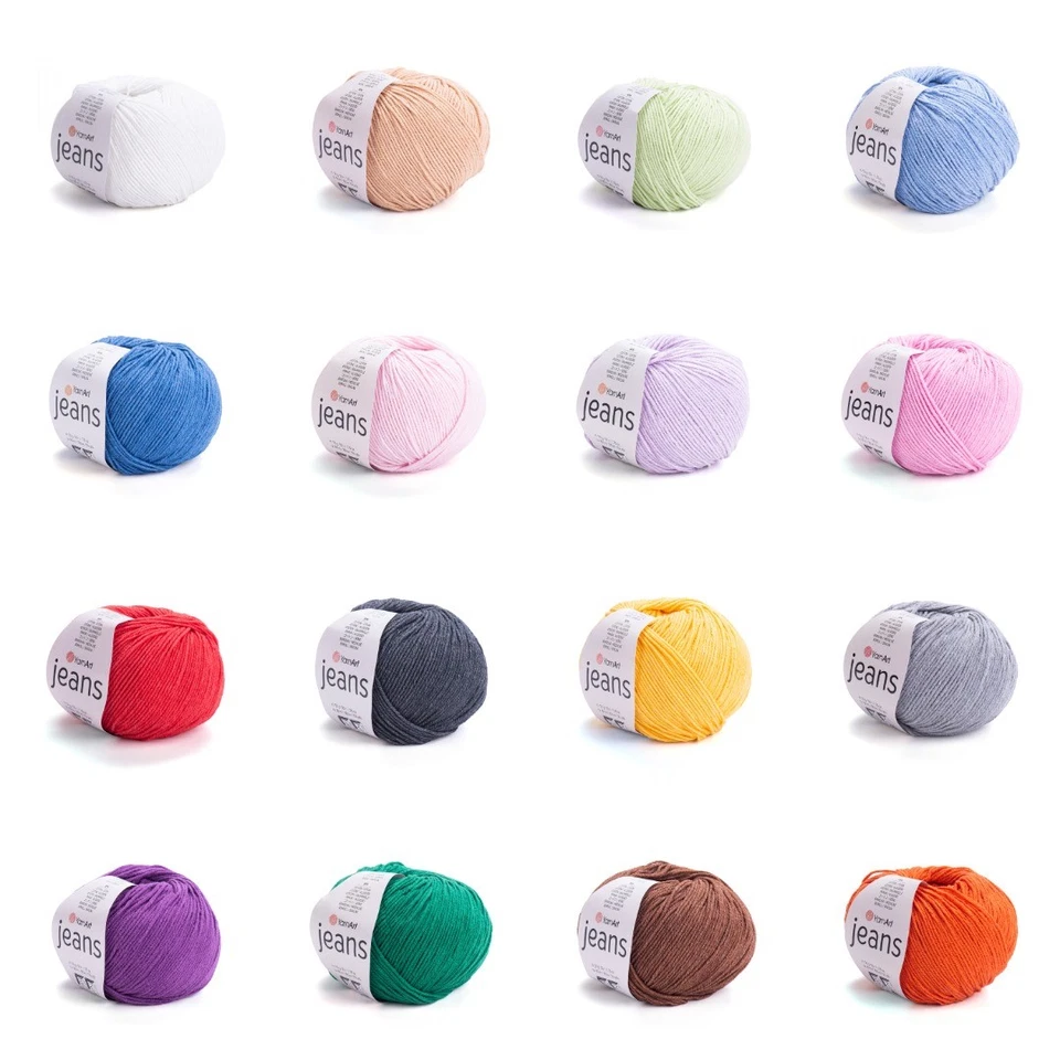 YARNART Yarn Art - JEANS - 55% Cotton 45% Acrylic, 160m Knitting and Crochet Yarn