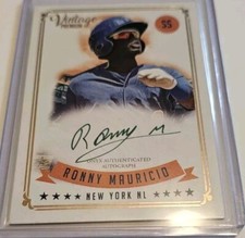 2020 Onyx Vintage Premium Ronny Mauricio Green Ink Auto /20 Mets RC