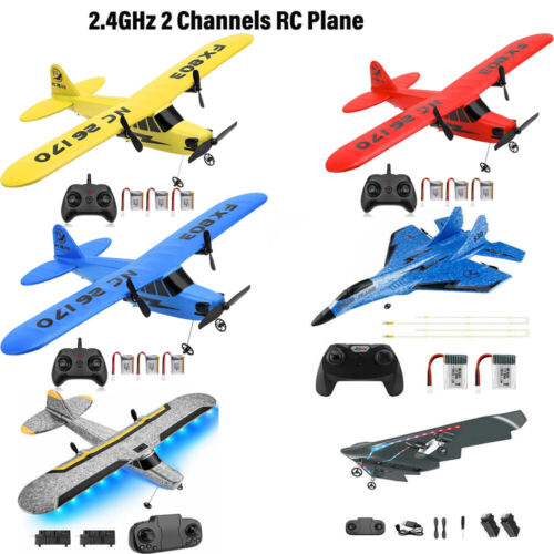 RC Plane Remote Control Airplane 2.4GHz 2 Channel for Beginner Adult Kids Toy US - Picture 1 of 52