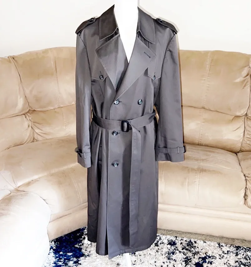 CHRISTIAN DIOR Men's Taupe Trench Coat SZ 42L
