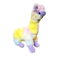 The Alpaca Guy Alpaca Fur Plush Rainbow Tie Dye Llama Collectible Stuffed Animal
