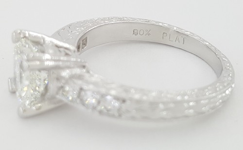 Radiant Cut Diamond Platinum Engagement Ring 1.8 ct Retail $15,500 - Picture 7 of 9