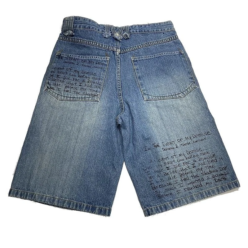VTG 90s Young Makaveli Tupac Shakur Denim Shorts 14 Womens RAP HIP