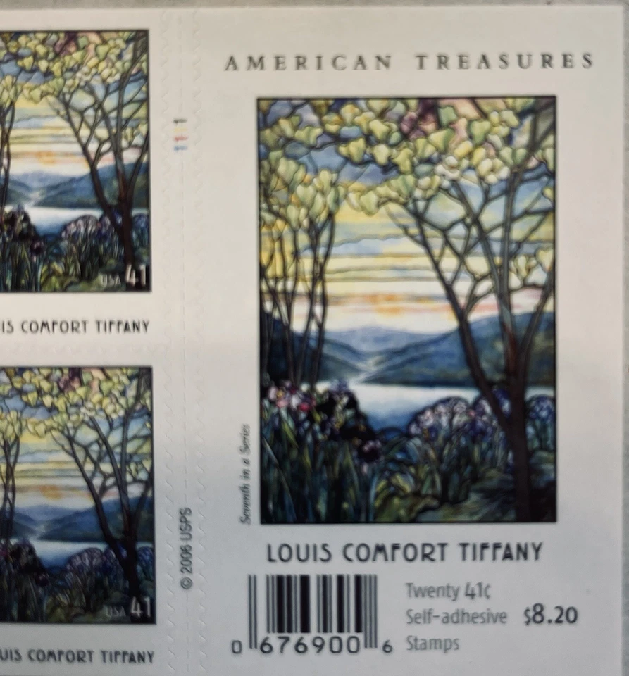 LOUIS COMFORT TIFFANY FULL MINT BOOKLET PANE OF 20 STAMPS  41 CENT SCOTT #4165a - Image 2 of 4