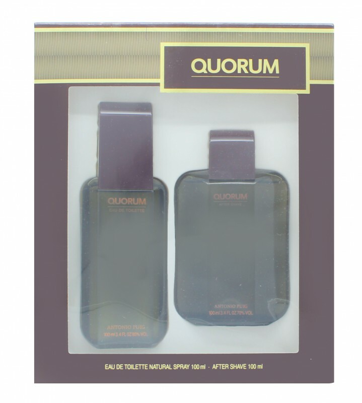 Antonio Puig Quorum Gift Set 100ml EDT 100ml Aftershave X 2 for sale