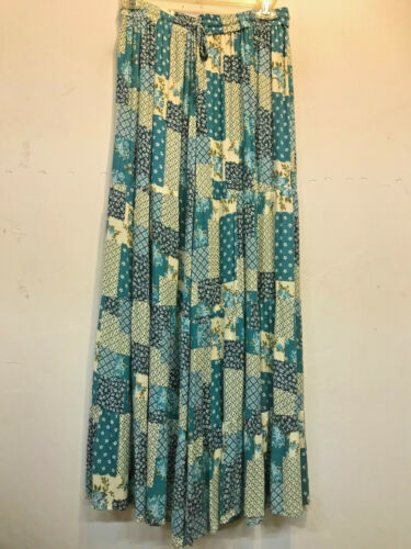 Neu mit Etikett SACRED THREADS Boho Hippie funky Viskose weites Bein Stufen HOSE L kostenloser Versand - Bild 4 von 6