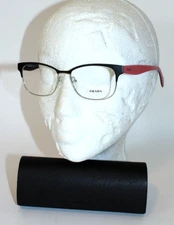 New PRADA Women's EYEGLASSES Frames, VPR 65R, Black & Pink 1BO-1O1, 53-16-140