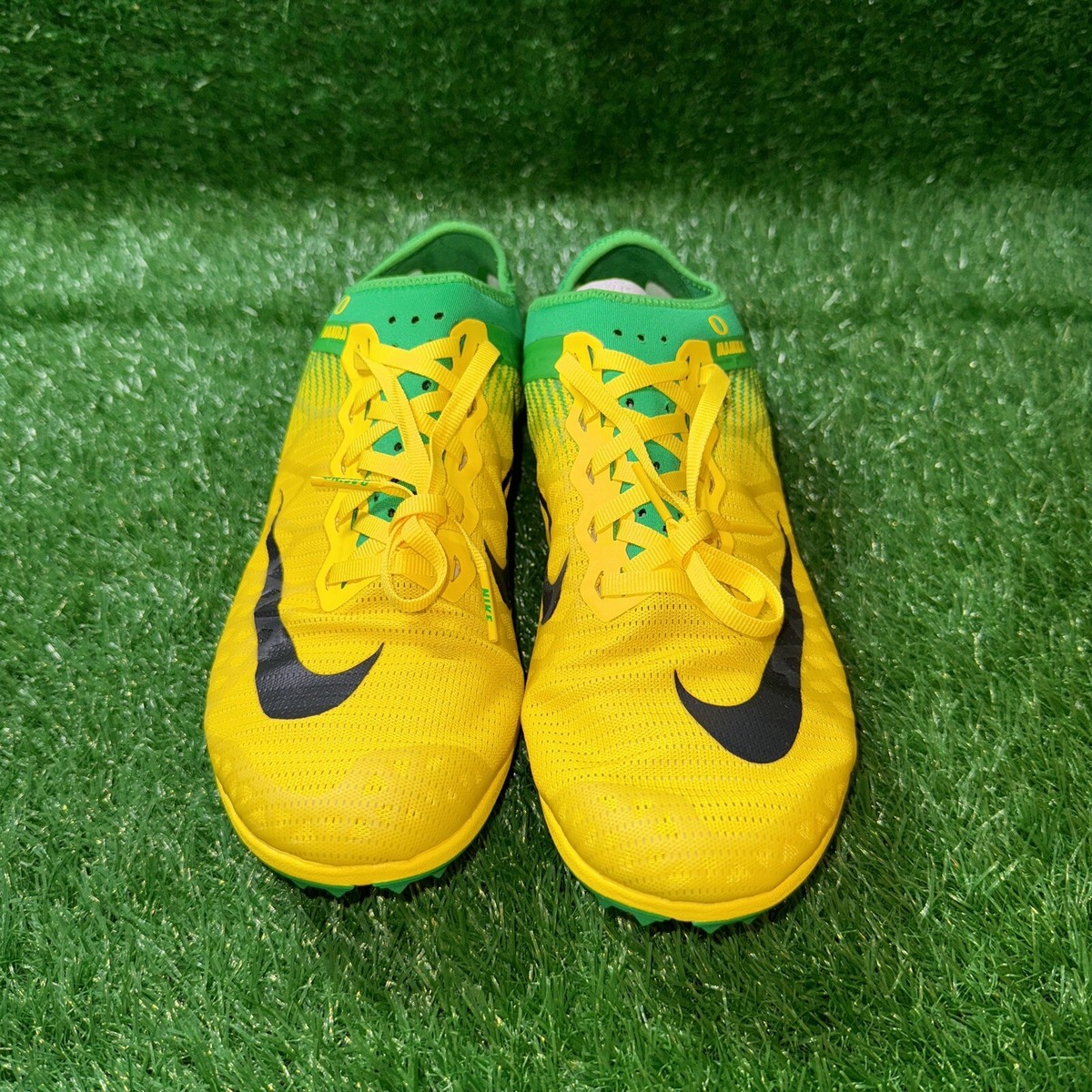 Nike Oregon Ducks Team Issued Zoom Mamba 3 Yellow Track Spike