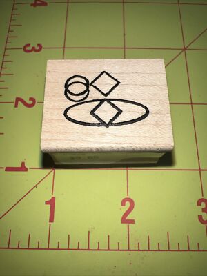 Outlines Rubber Stamp Co Inc Artstic Pattern Oval, Circle, Diamond Smaller Stamp