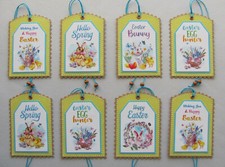 Handmade Easter Gift Tags 8 Sewn Scrapbook Paper Spring Bunny Journals Cards