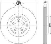 2X Hella 8DD 355 129-071 Bremsscheibe FüR Jaguar