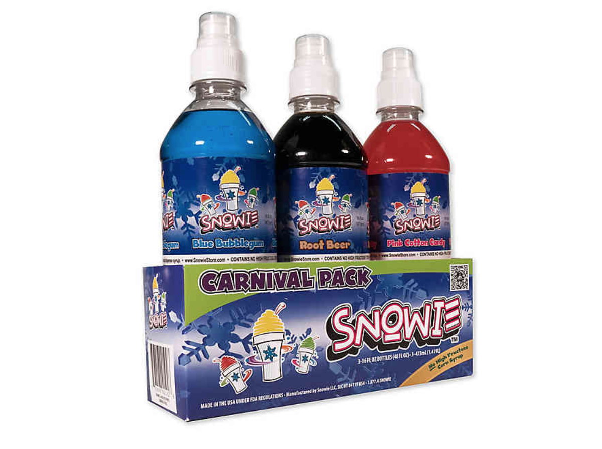 Snow Cone Syrup Snowie 3-Pack Carnival Tropical Sour Berry Snow Cone Syrup Snowie 3-Pack Carnival Tropical Sour Berry