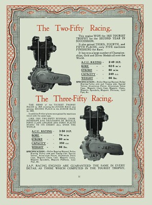 JAP Engine 1926 & 1929 Brochures Book V Twin Single Brough