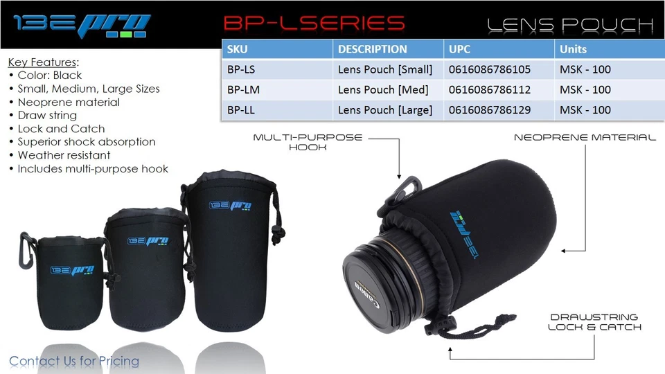 3 PCS I3ePro Photo Camera Lens Pouch Bag Case Neoprene for Canon Nikon Sony DSLR - Image 3 of 4