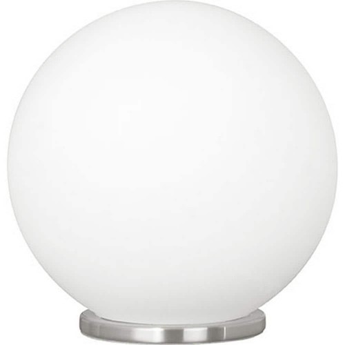 Eglo Tischlampe 7,88"x7,88"x8,25" Satin Nickel mit mattiertem Opalglasschirm Innenbereich