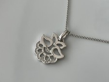 Pierre Lang ciondolo gufo ciondolo catena argento zirconi + Magic Link come nuovo