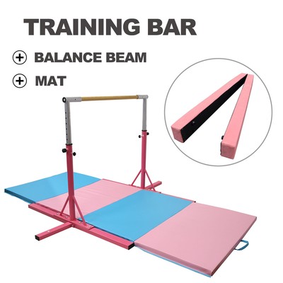 Junior Training Bar Gymnastics Mat Balance Beam Folding Horizontal