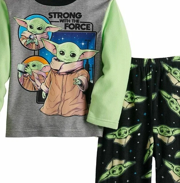 Kids Baby Yoda Mandalorian Pajamas Pants Shirt Star Wars Boy Girl 4 6 7 8 10 12 - Image 2 of 2
