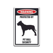 Warning Protected By Pit Bull Security Dog Sign for Front Door 12"x 8"