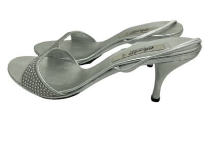 Vero Cuoio Women's Shoes Leather Silver Crystal Made In Italy Retail $420